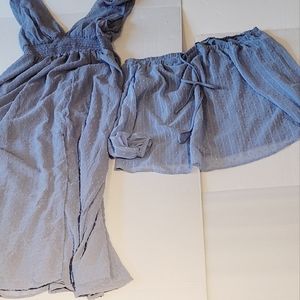 Women's 2 piece bundle Shein  Blue Polka Dot Dress And Blouse Size M EU 36 US 6